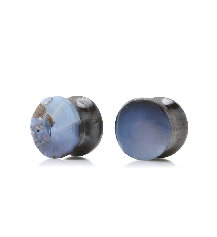 Boulder Opal Stone Plugs 1/2" (12mm) Version 7 - Image 2