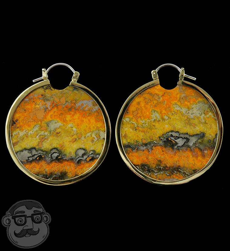 Bumblebee Jasper Stone Ear Weights
