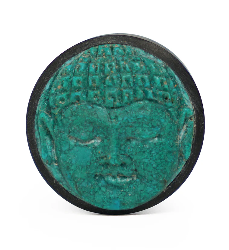 Carved Buddha Wood Plugs - Image 2