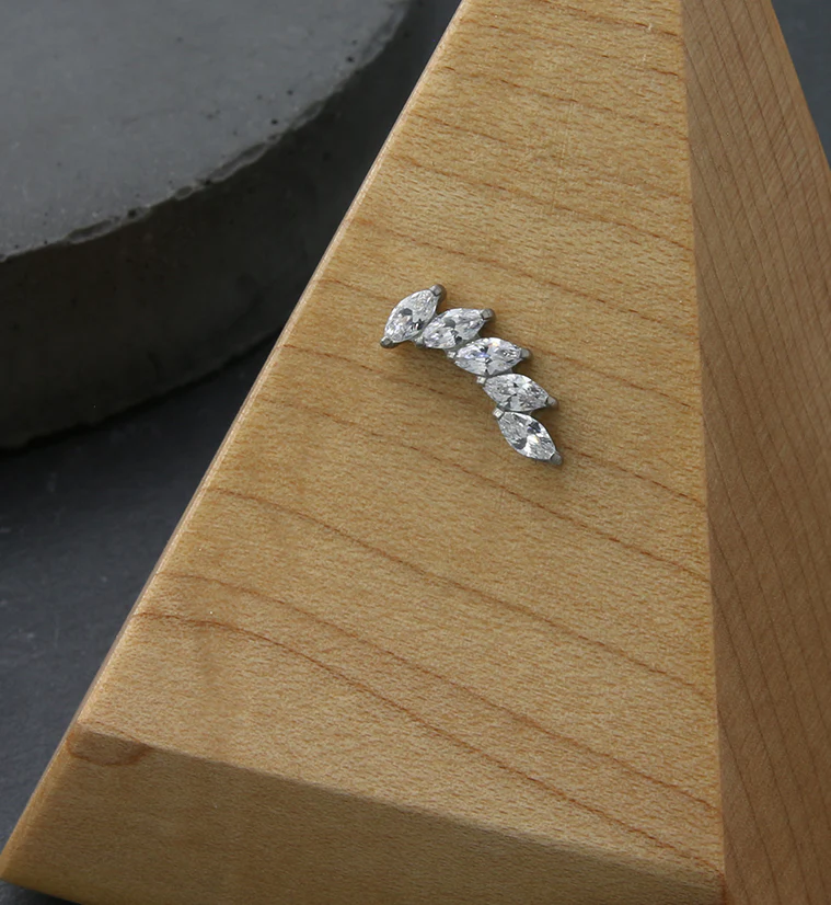 Cascade Clear CZ Titanium Threadless Top - Image 2