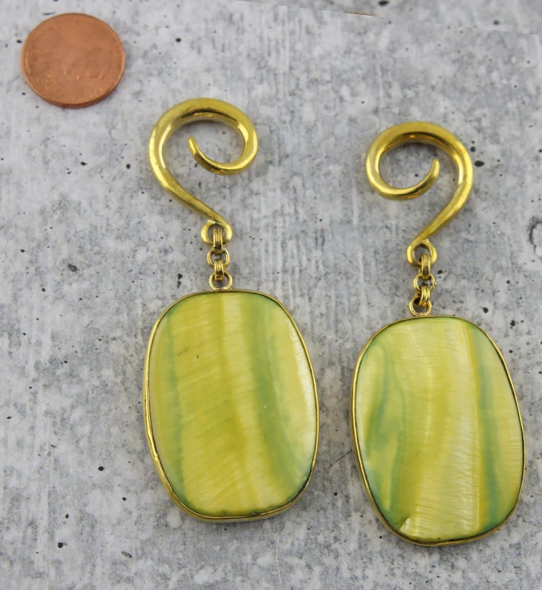 Chartreuse Mother of Pearl Shell Hangers - Image 3
