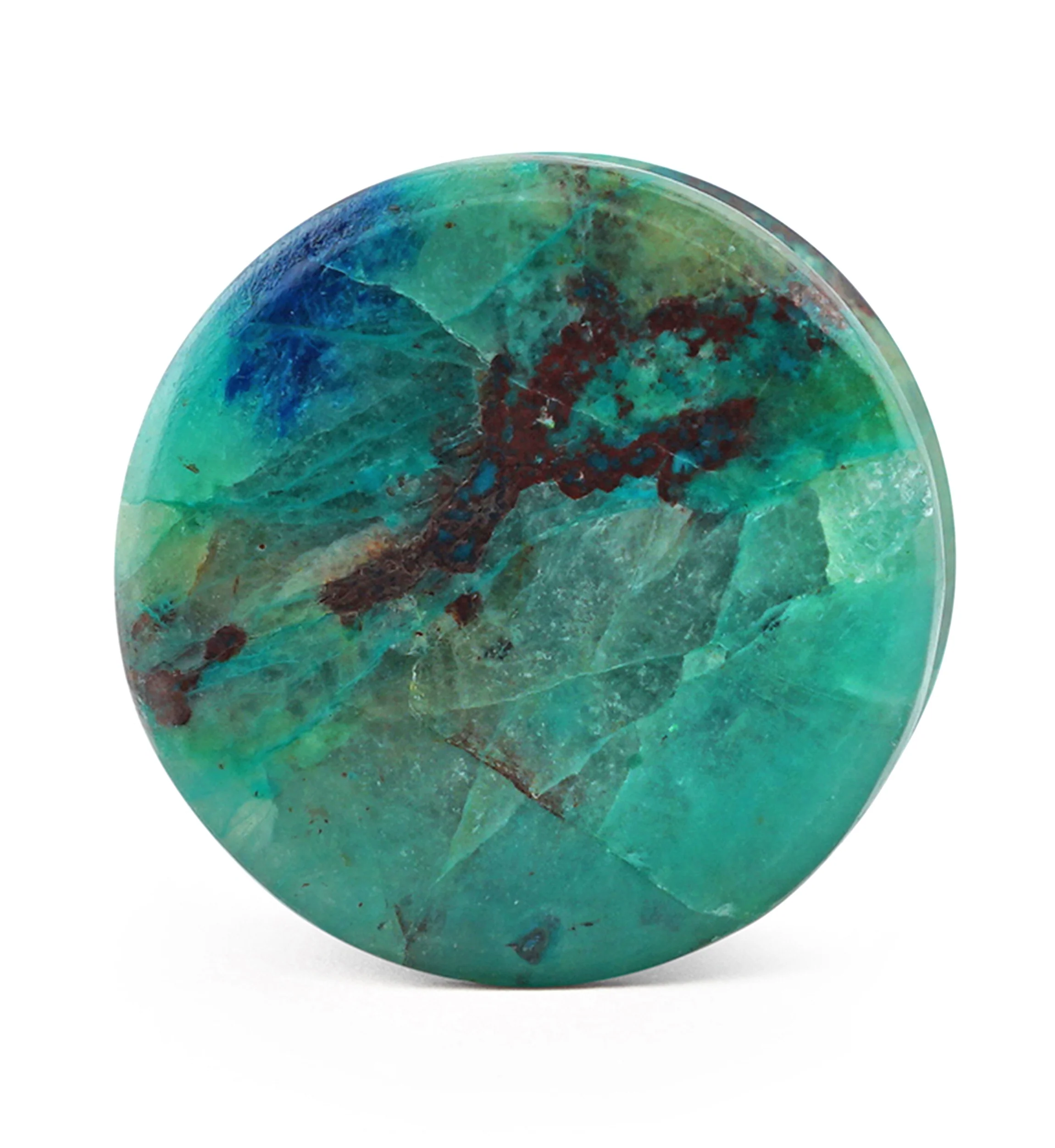Chrysocolla Double Flare Stone Plugs (AA-Grade) - Image 4