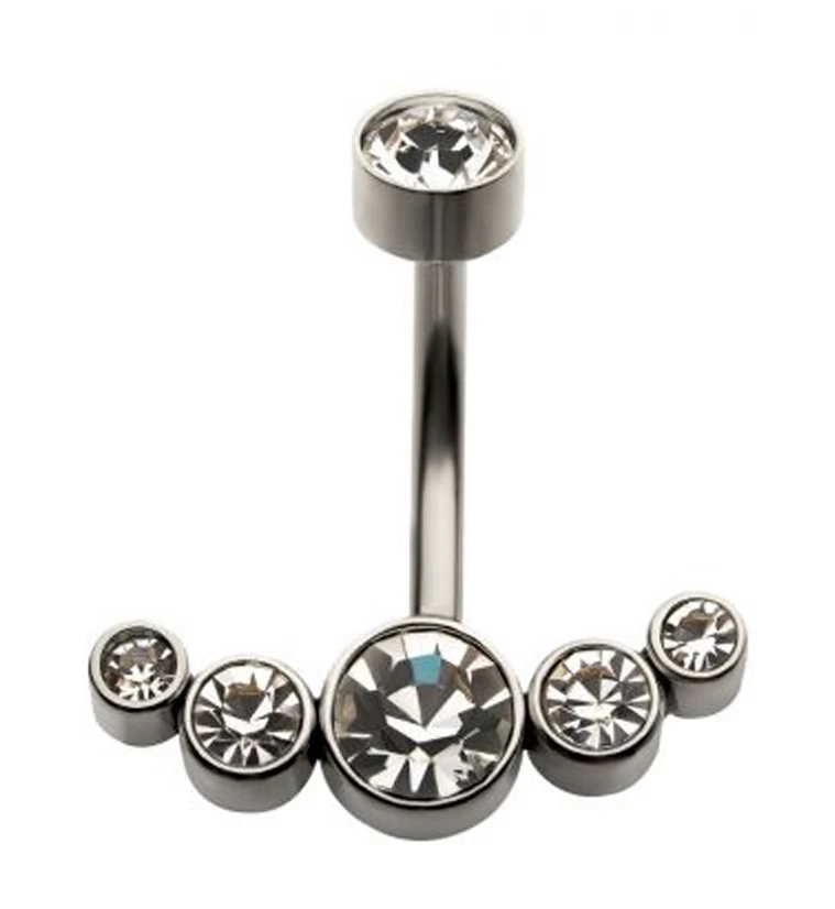 Clear Cluster CZ Belly Ring