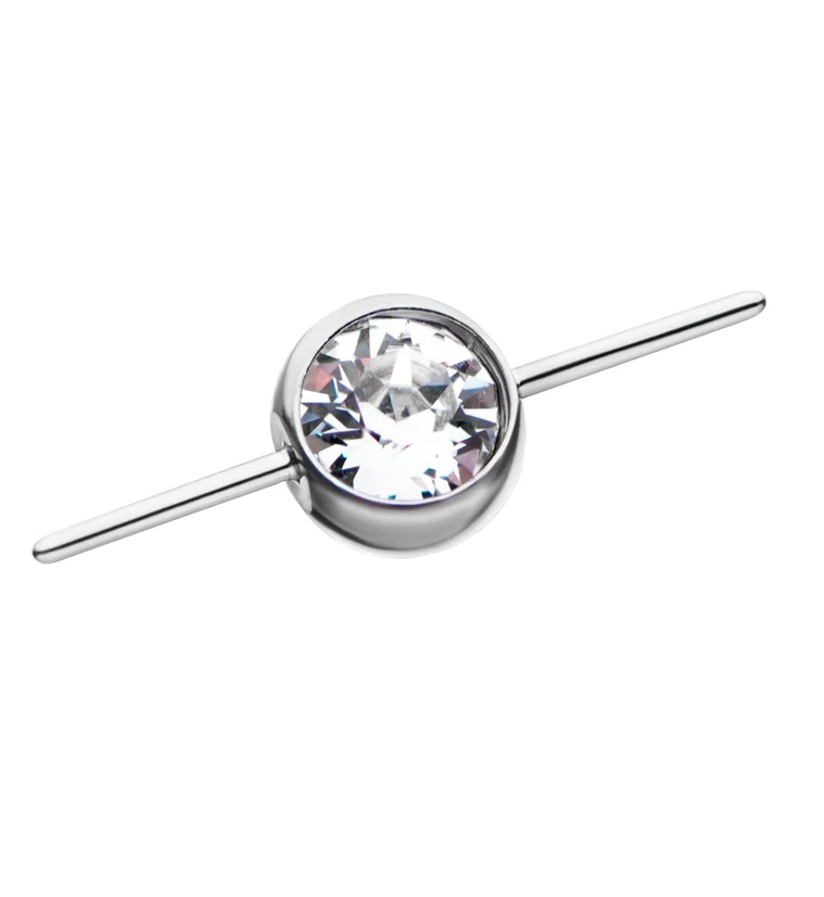 Clear CZ Titanium Threadless Connector