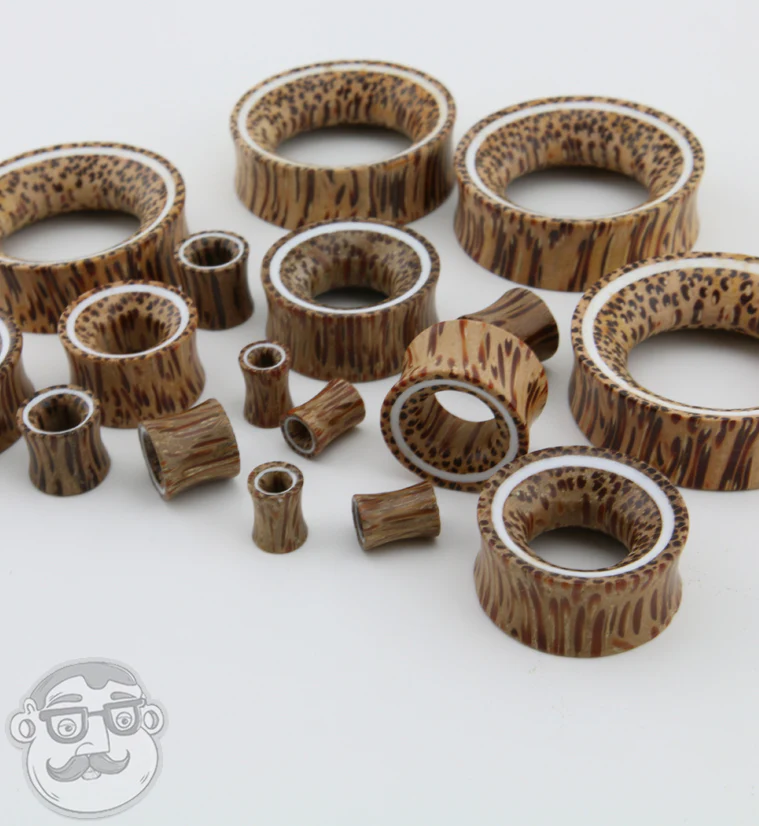 Coconut Wooden Tunnels with White Resin Inlay - Image 5