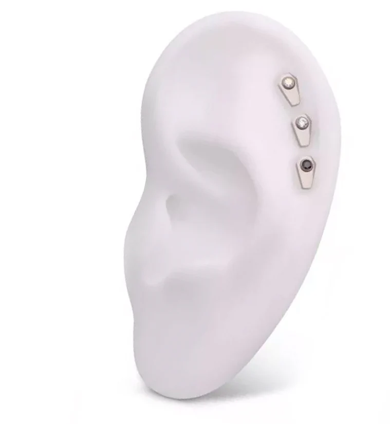 Coffin Round Clear CZ Titanium Internally Threaded Top - Image 3
