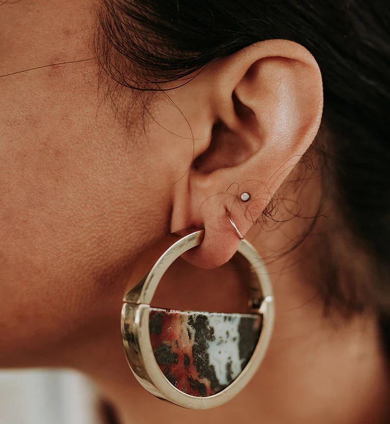 Colure Maligano Jasper Stone Ear Weights - Image 4