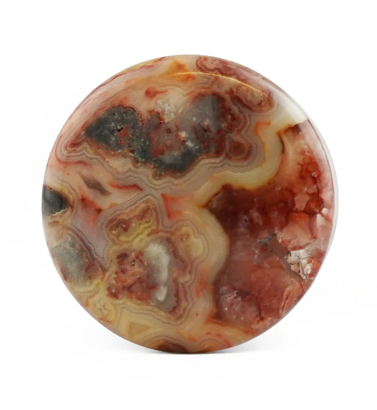 Crazy Lace Agate Stone Plugs - Single Flare - Image 3