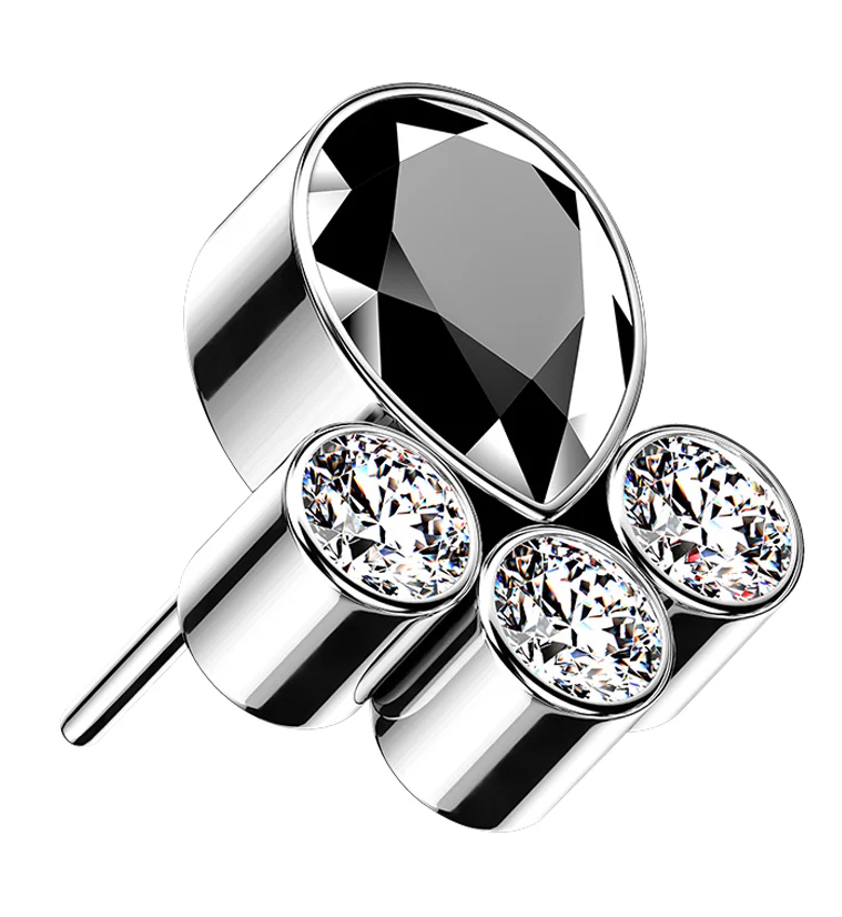 Dab Black CZ Titanium Threadless Top