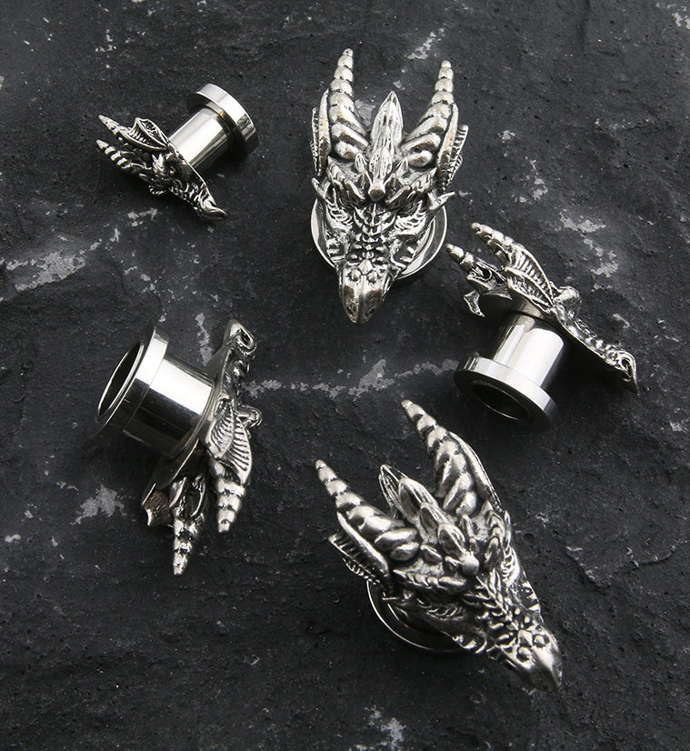 Dragon Head Stainless Steel Tunnel Plugs - Image 3