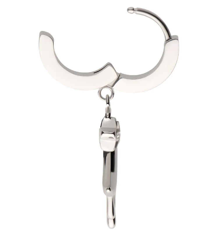 Dripping Half Moon Star Clear CZ Stainless Steel Hoop Huggie Earrings - Image 3