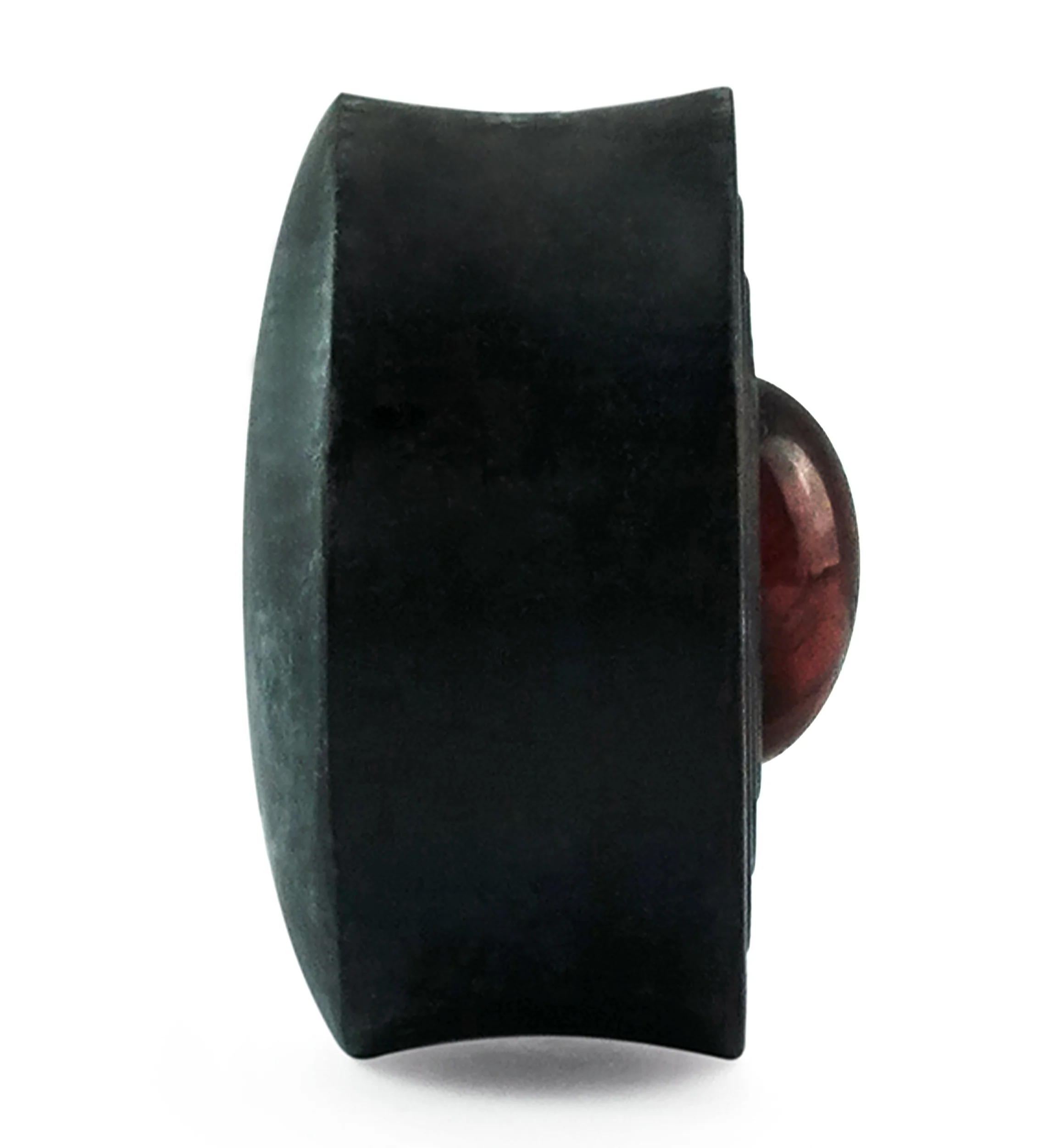 Ecliptic Red Tiger Eye Stone Areng Wood Double Flare Plugs - Image 4