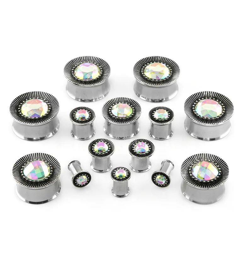 Empyreal Rainbow Aurora CZ Steel Plugs - Image 2