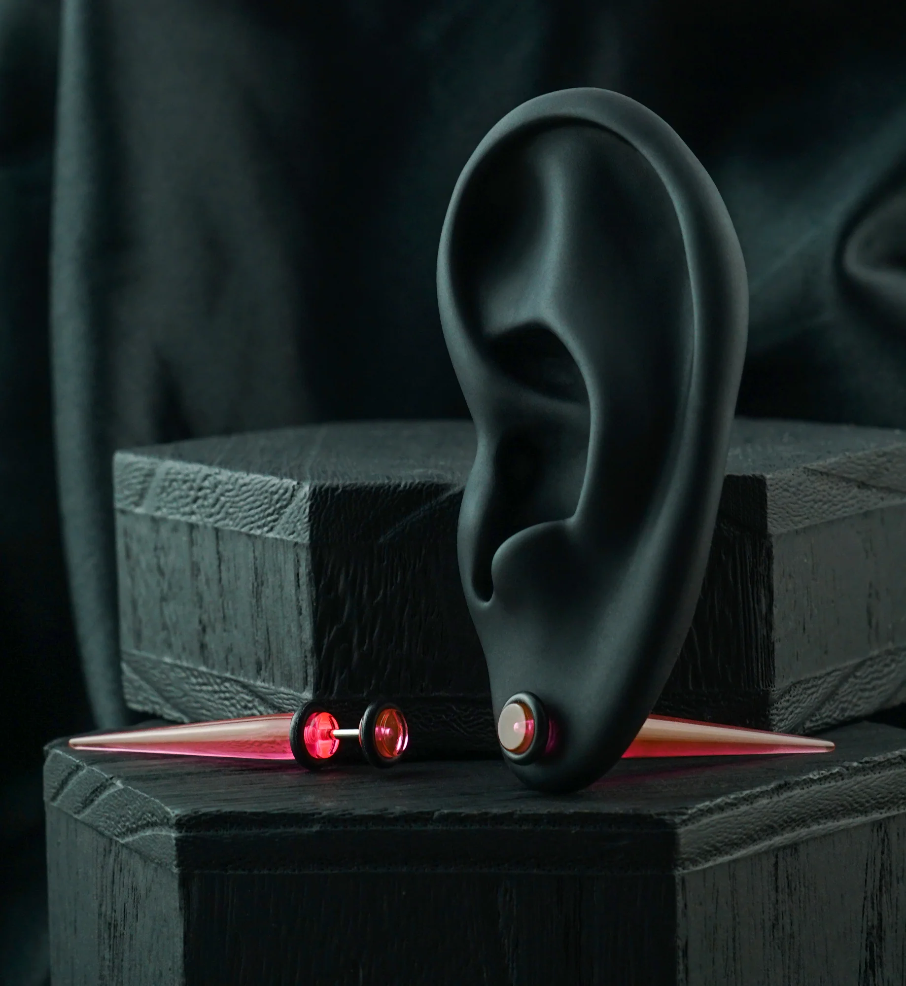 Fake Gauge U.V. Pink Tapers - Image 2
