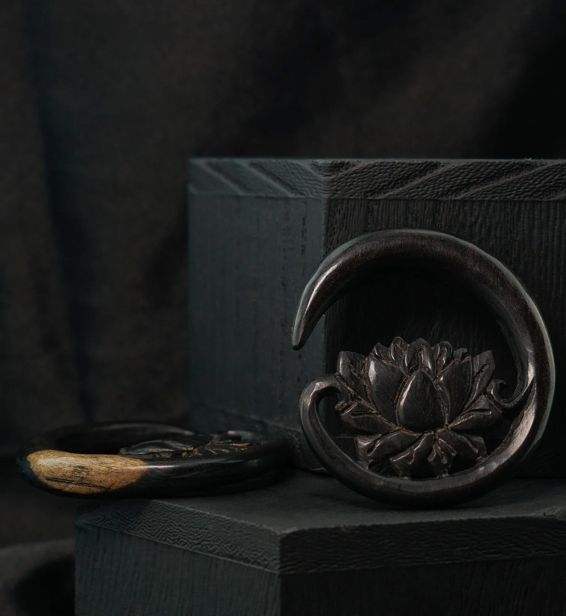Floating Lotus Areng Wood Hangers - Image 2