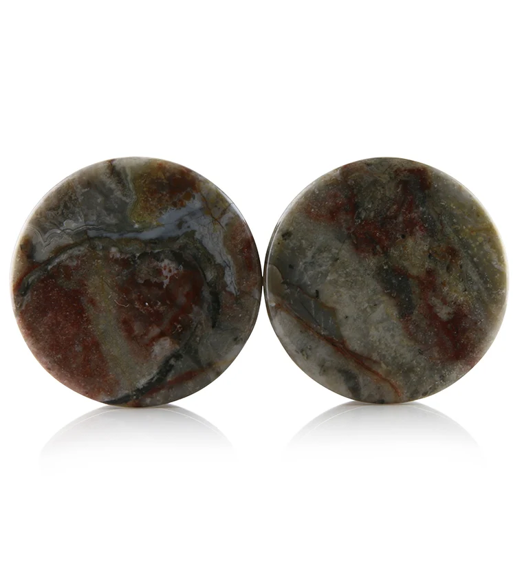 Fossilized Dinosaur Bone Plugs 5/8" (16mm) Version 6