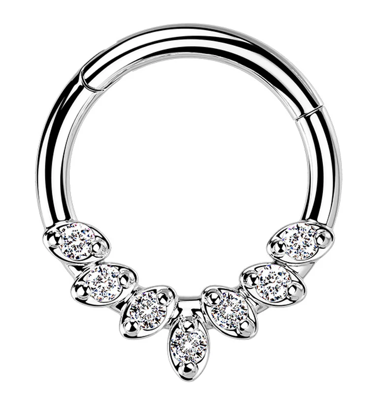 Frill CZ Hinged Segment Ring