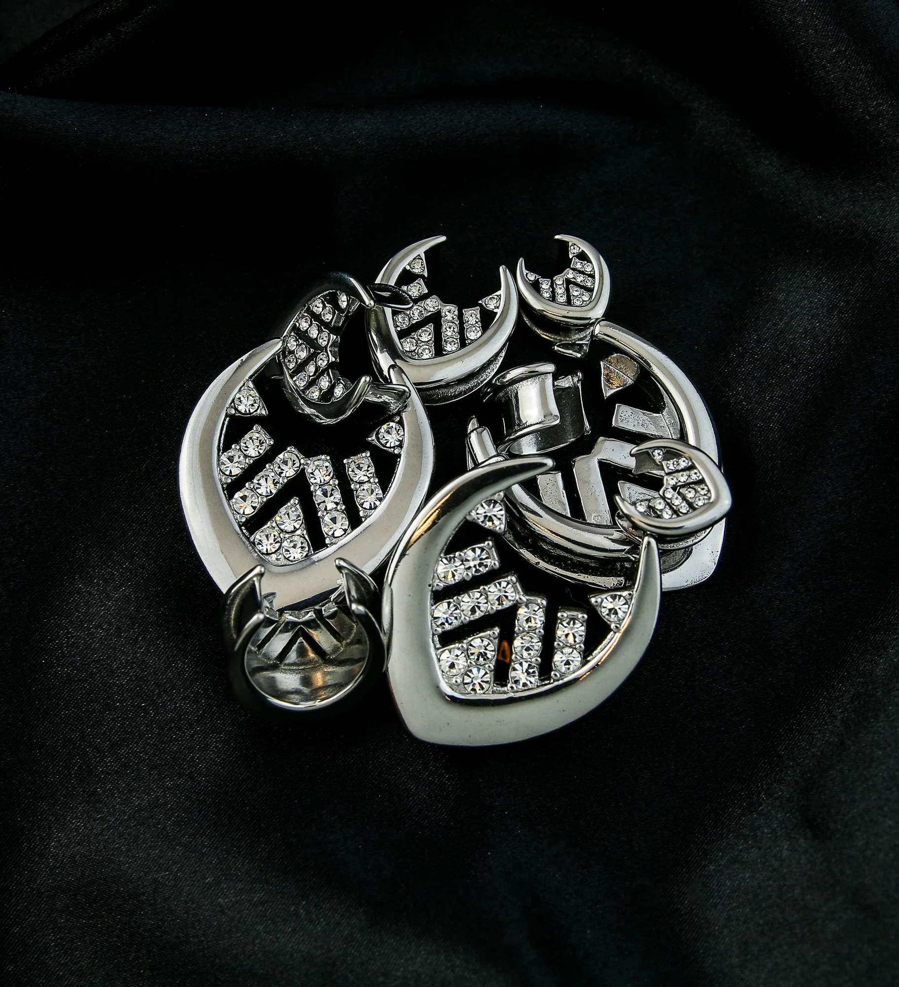 Geo Pave Clear CZ Stainless Steel Saddles - Image 2