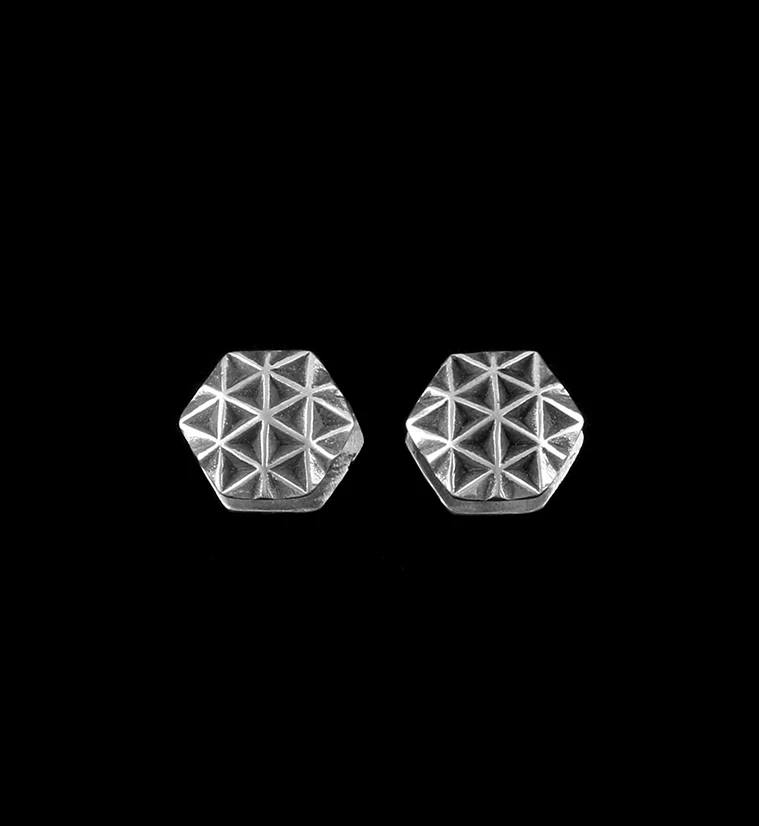 Geometric White Brass Mini Ear Weights