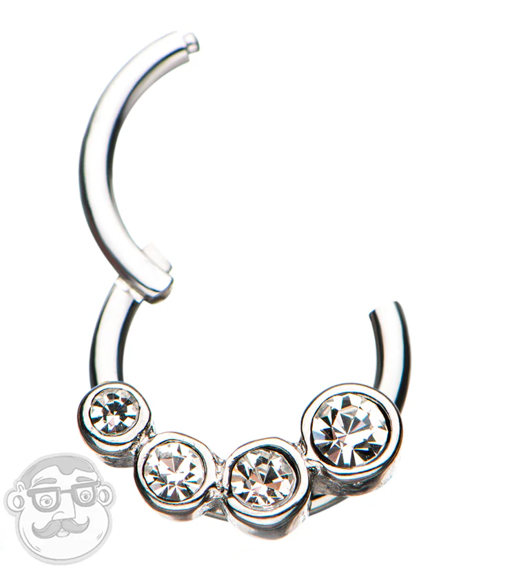 Glitz Rose Gold PVD Hinged Segment Ring - Image 2