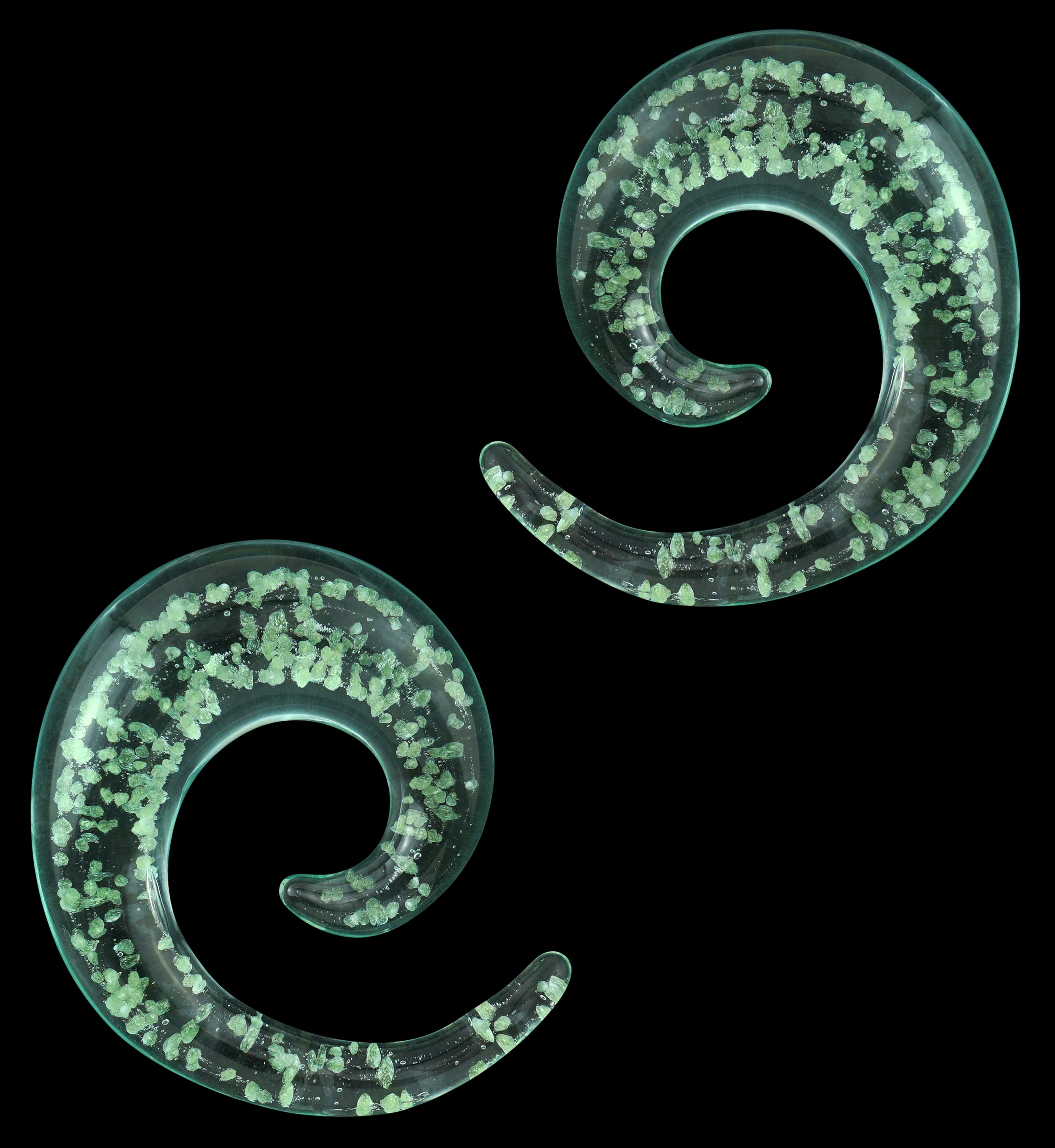Glow In The Dark Glass Spiral Plugs