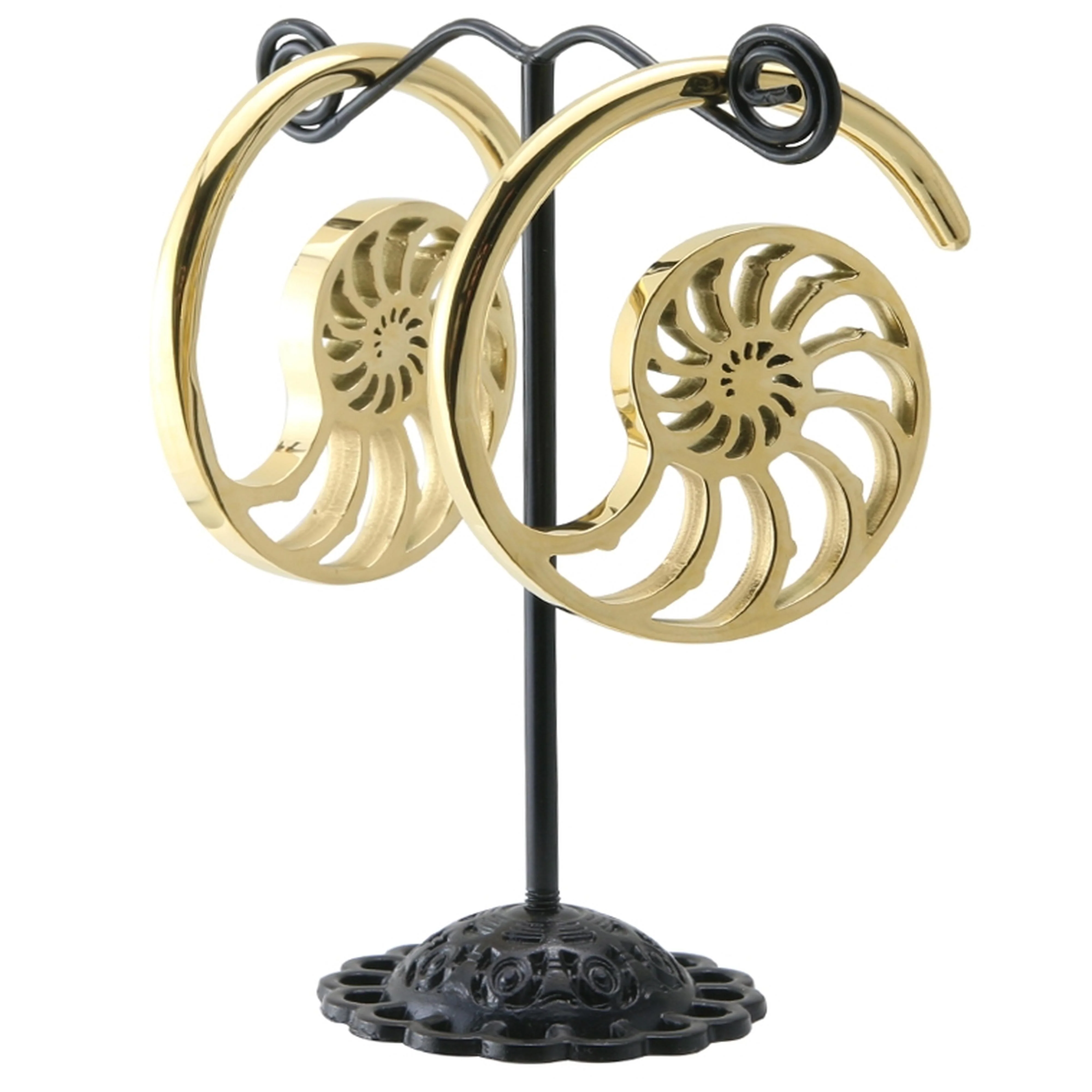 Gold PVD Ammonite Ear Weights - Image 2