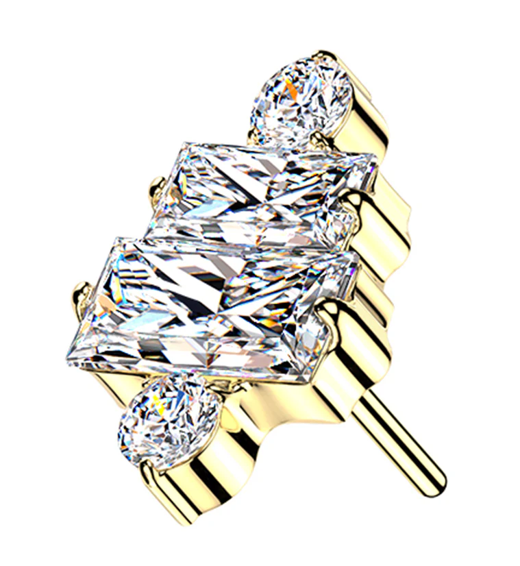 Gold PVD Amplify CZ Titanium Threadless Top