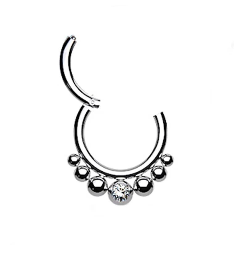 Gold PVD Beaded Snippet Hinged Segment Ring - Image 2