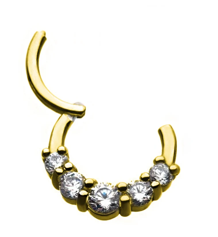 Gold PVD Cinque Hinged Segment Ring