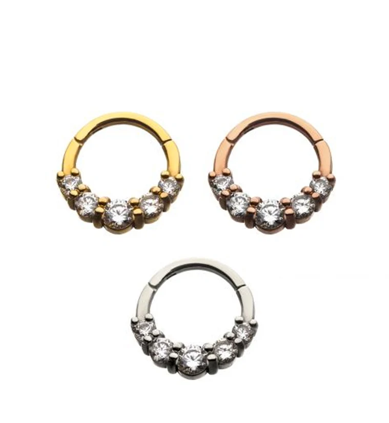Gold PVD Cinque Hinged Segment Ring - Image 2