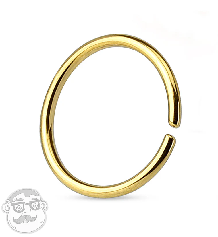 Gold PVD Seamless Stainless Steel Hoop Ring - Image 2