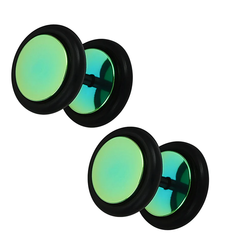 Green Stainless Steel Fake Plugs
