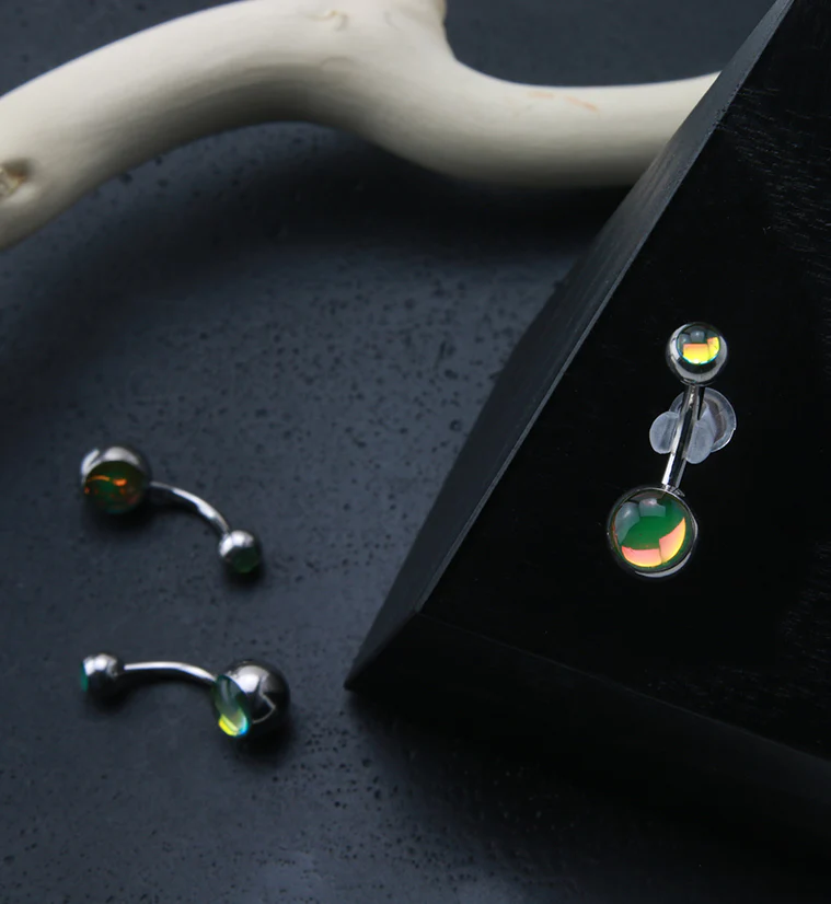 Green Aura Belly Button Ring - Image 2
