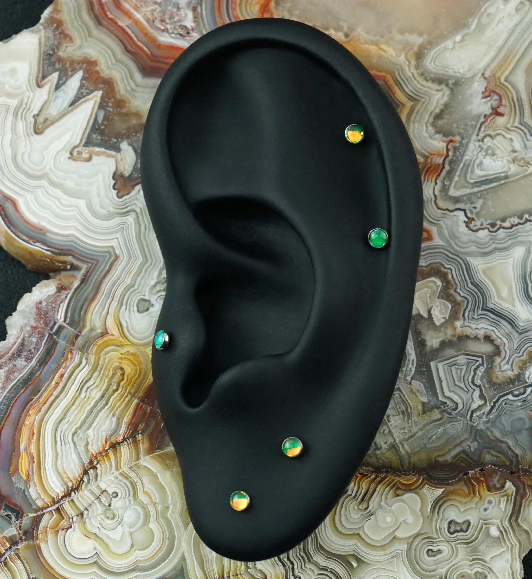 Green Iridescent Gem Titanium Threadless Top - Image 2
