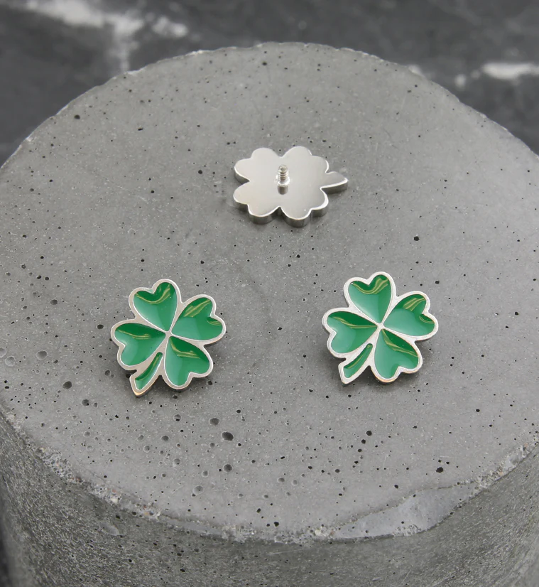 Green Lucky Clover Titanium Internally Threaded Top - Image 2