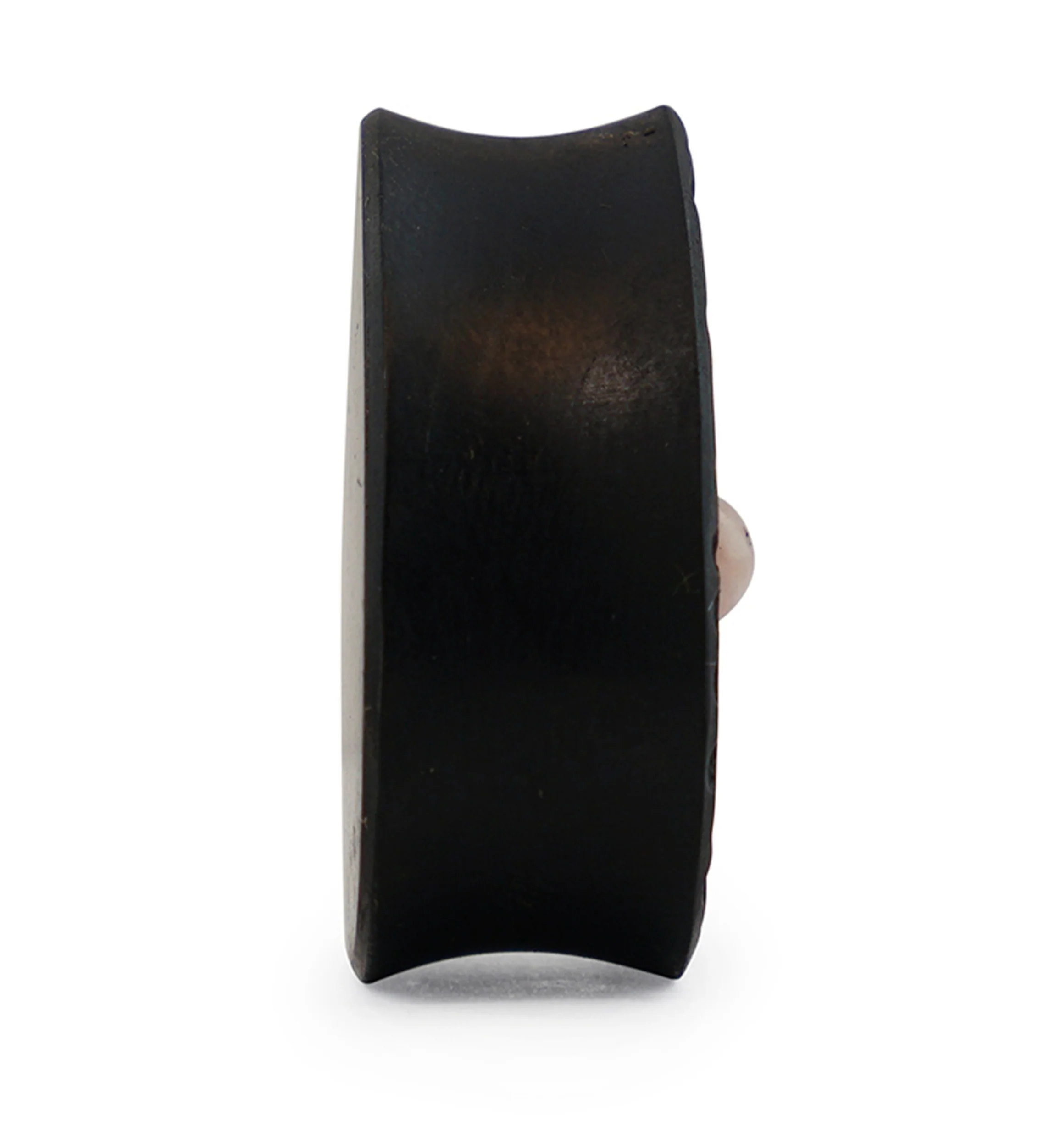 Hammered Areng Wood Teardrop Plugs with Pink Opalite Inlay - Image 3