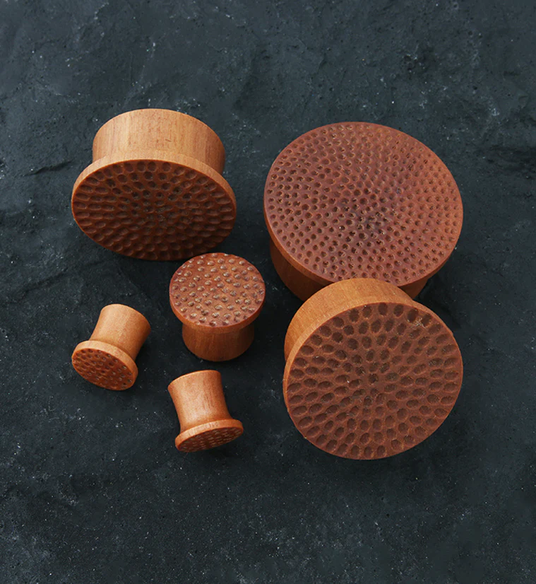 Hammered Saba Wood Mayan Flare Plugs - Image 2