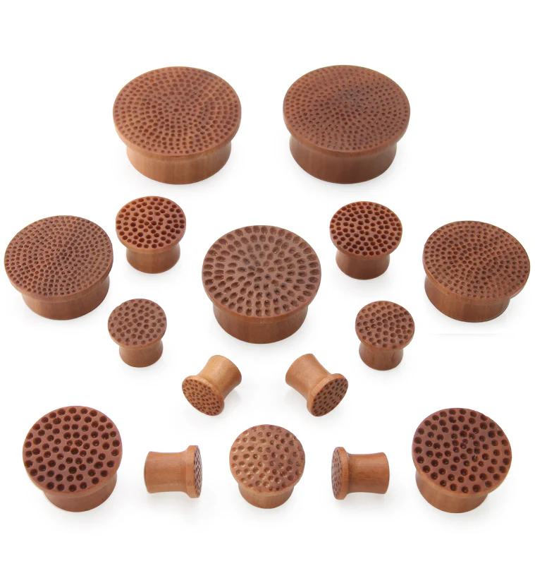 Hammered Saba Wood Mayan Flare Plugs - Image 3