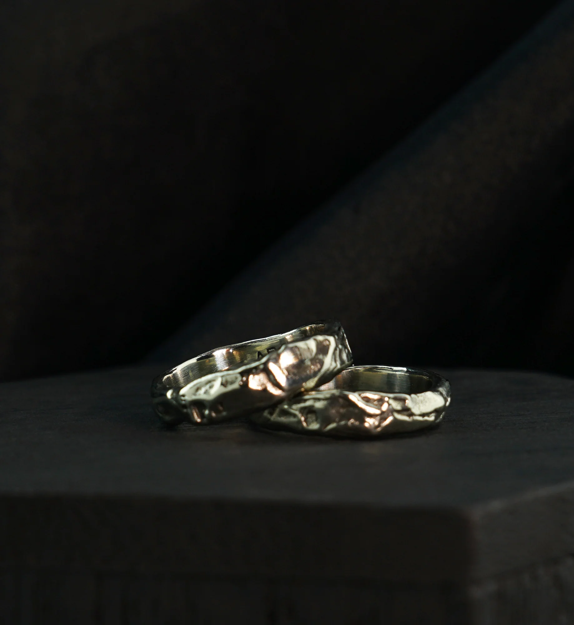 Hammered White Brass Ring