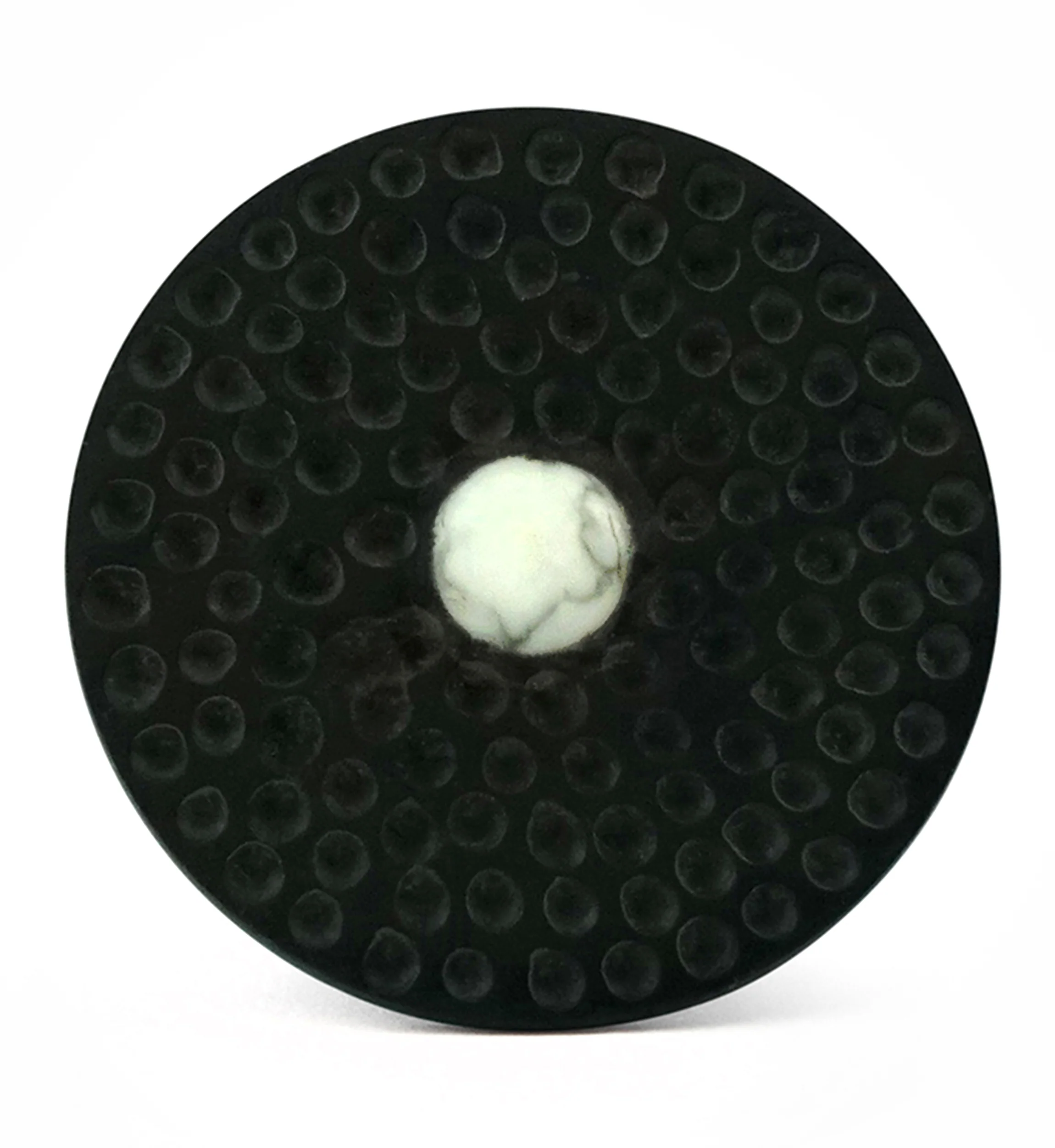 Hammered White Howlite Stone Areng Wood Mayan Flare Plugs - Image 3