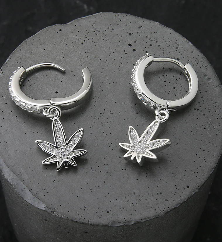 Hemp CZ Stainless Steel Hoop Earrings - Image 2