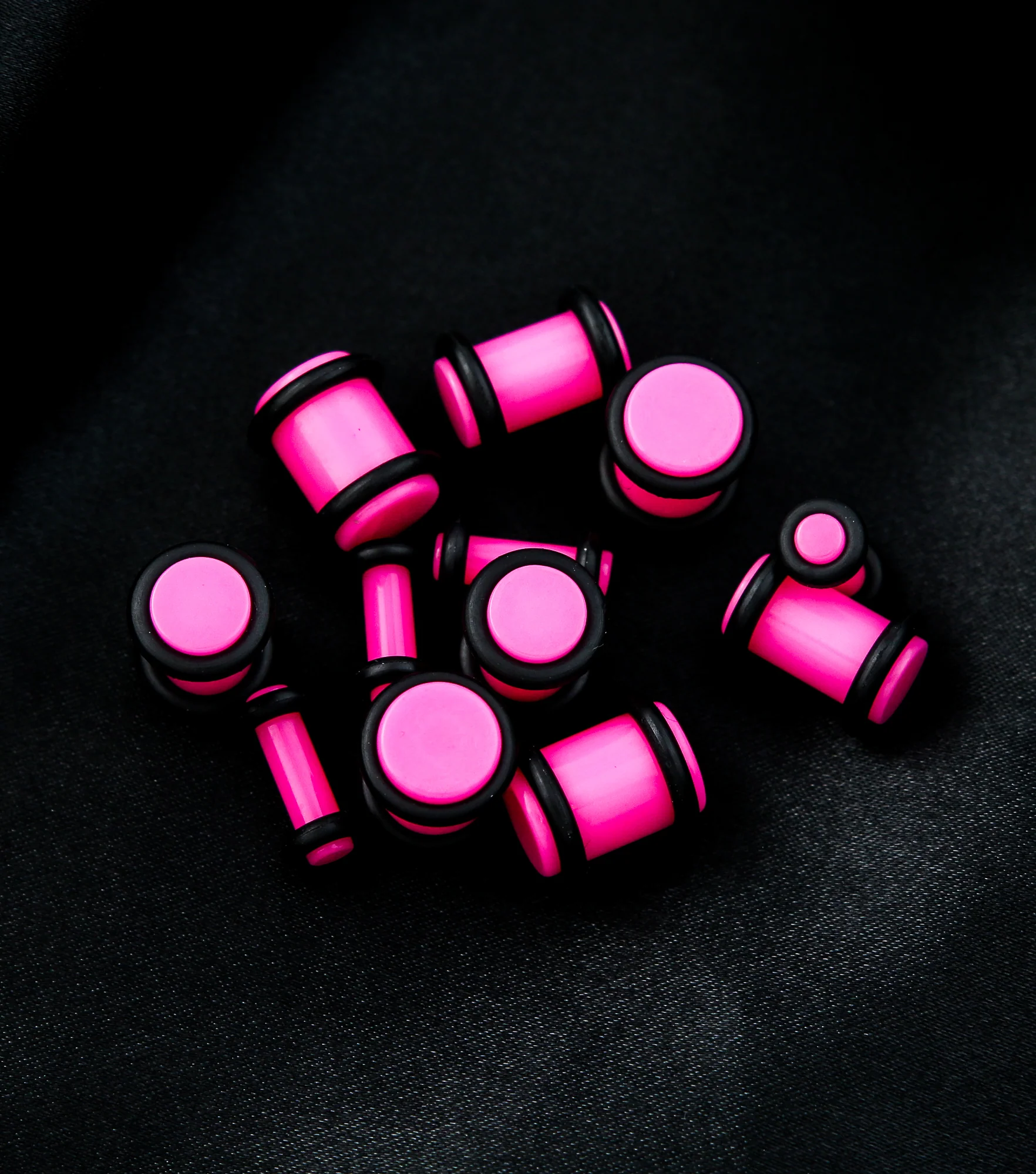 Hot Pink No Flare Acrylic Plugs - Image 2