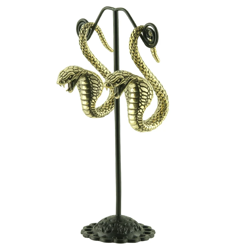 King Cobra Snake Brass Ear Weights - Image 2