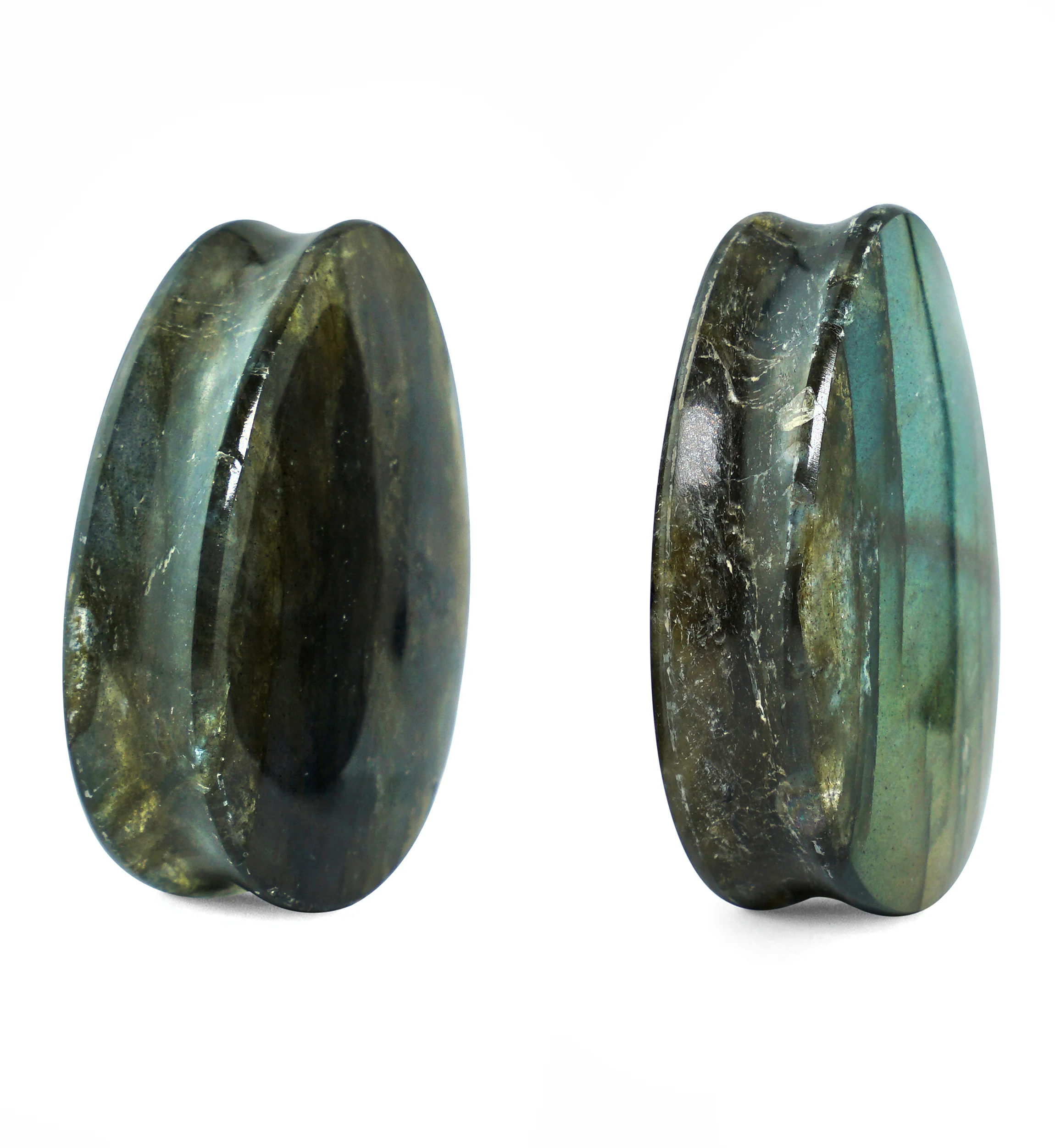 Labradorite Teardrop Stone Plugs 1 & 1/4" (32mm) Version 1 - Image 2