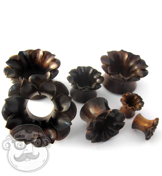 Lotus Flower Sono Wood Tunnel Plugs - Image 5