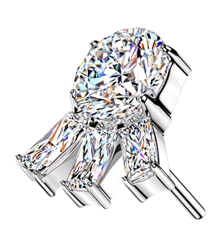 Lunar CZ Titanium Threadless Top