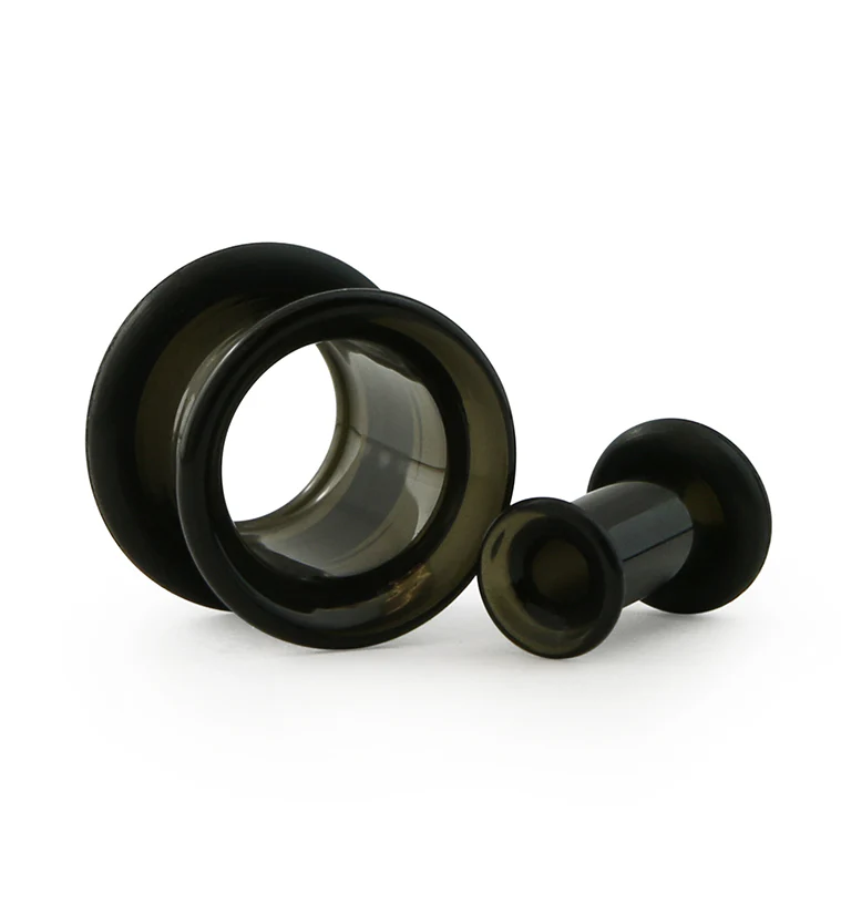 Midnight Black Glass Tunnel Plugs - Single Flare - Image 6