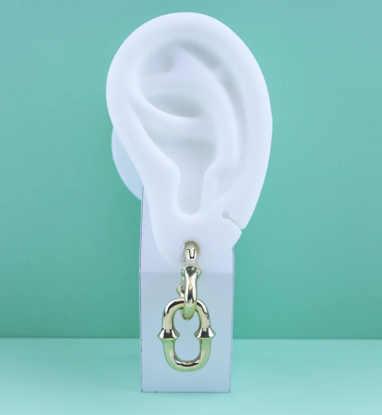 Mini OG Chain Double Link Brass Ear Weights - Image 2