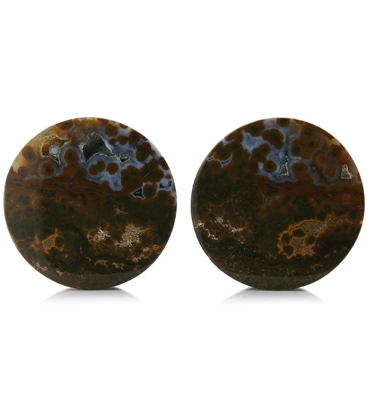 Ocean Jasper Stone Plugs 1 & 1/2" (38mm) Version 1