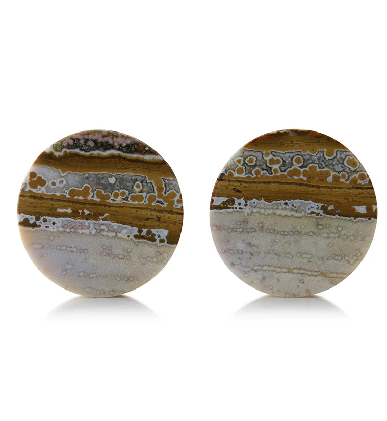 Ocean Jasper Stone Plugs 1 & 1/4" (32mm) Version 1